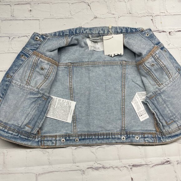 Zara Denim Jacket Baby Size 9-12 mos Light Wash Retro 80s 90s Casual - Picture 3 of 5